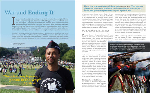 Read the Veterans for Peace essay